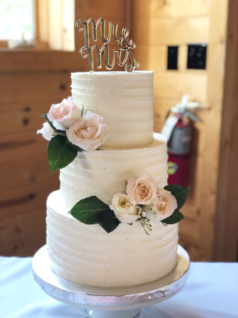 wedding cake with buttercream