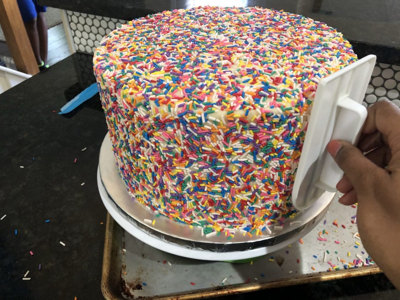 How To Simply Make a Rainbow Sprinkle Cake.