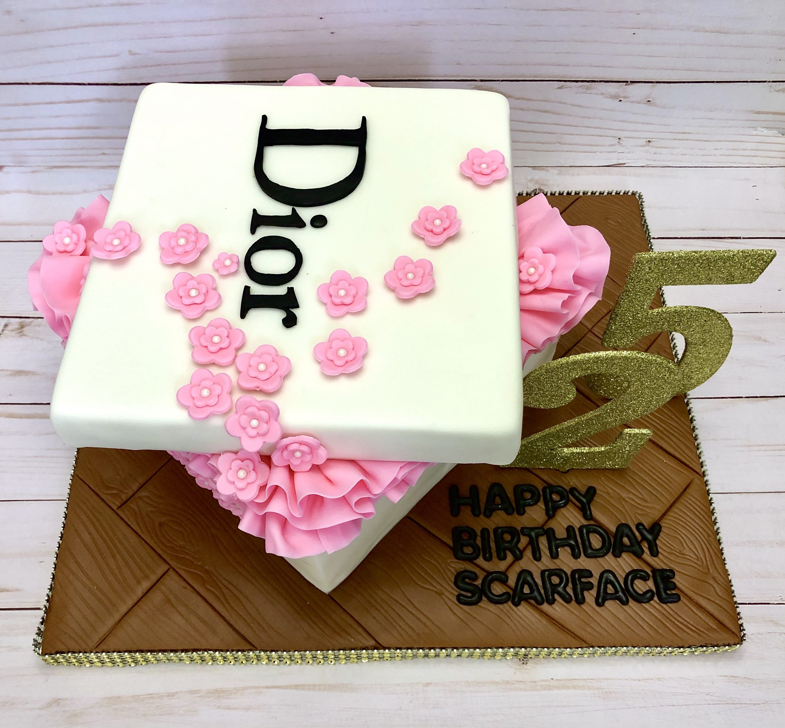 A Step by Step guide to make a Dior Box Cake